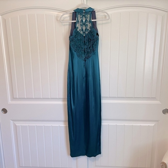 Vintage Gunne Sax green 90’s slip dress with slit formal coctail size Small - Picture 1 of 10